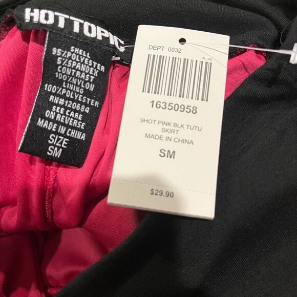 Hot Topic Pink Black Lace-Up Tiered Tutu Skirt Women’s Small - Picture 3 of 3